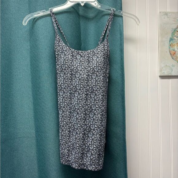 Patagonia Tank Top Criss-Cross Straps Stretch Blue White Geometric Print Size S - Picture 4 of 8